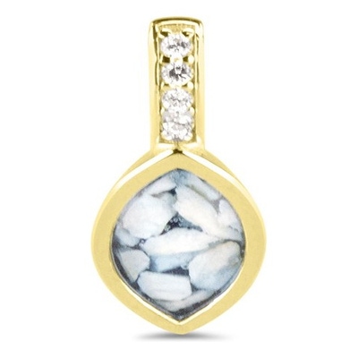 See You 142 Y 14k gouden ashanger met diamant en hars