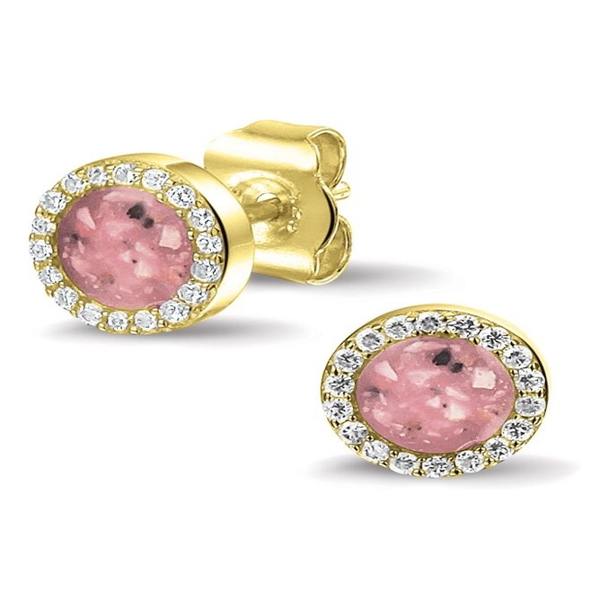 See You 302-SE 14k gouden oorstekers met as, zirkonia en hars