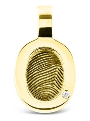 See You 402 S 14k gouden hanger met zirkonia en vingerafdruk