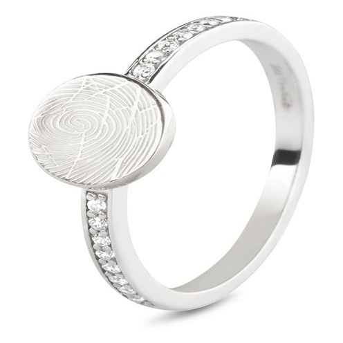 See You 457 S Zilveren ring met zirkonia en vingerafdruk