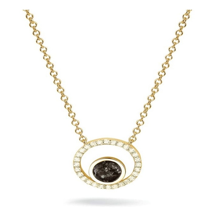 See You 601-S 14k gouden ketting en ashanger met zirkonia en hars