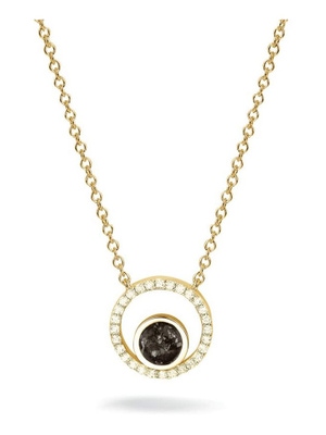 See You 601-S 14k gouden ketting en ashanger met zirkonia en hars