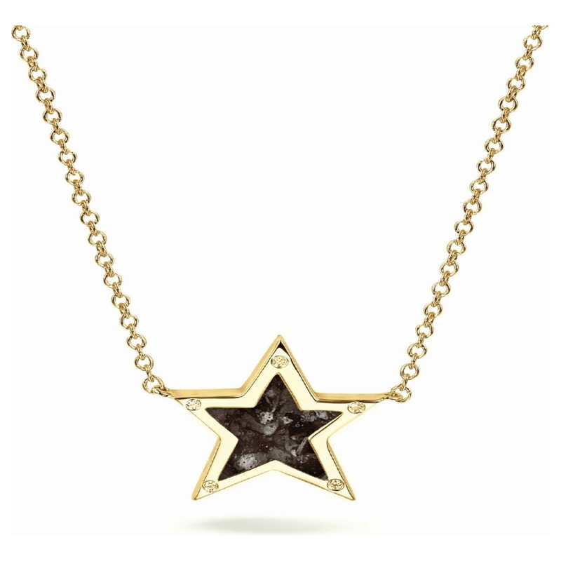 See You 604-S 14k gouden ketting met ashanger ster met zirkonia en hars
