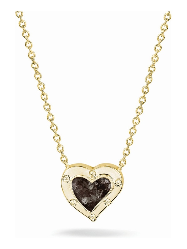 See You 605 14k gouden ketting met hart ashanger met hars