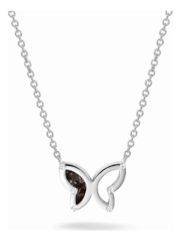 See You 606 S Zilveren collier met ashanger vlinder met hars