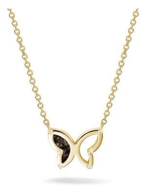 See You 606-S 14k Gouden ketting en vlinder ashanger met hars