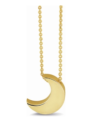 See You 703 Y Gouden ketting met ashanger maantje met hars