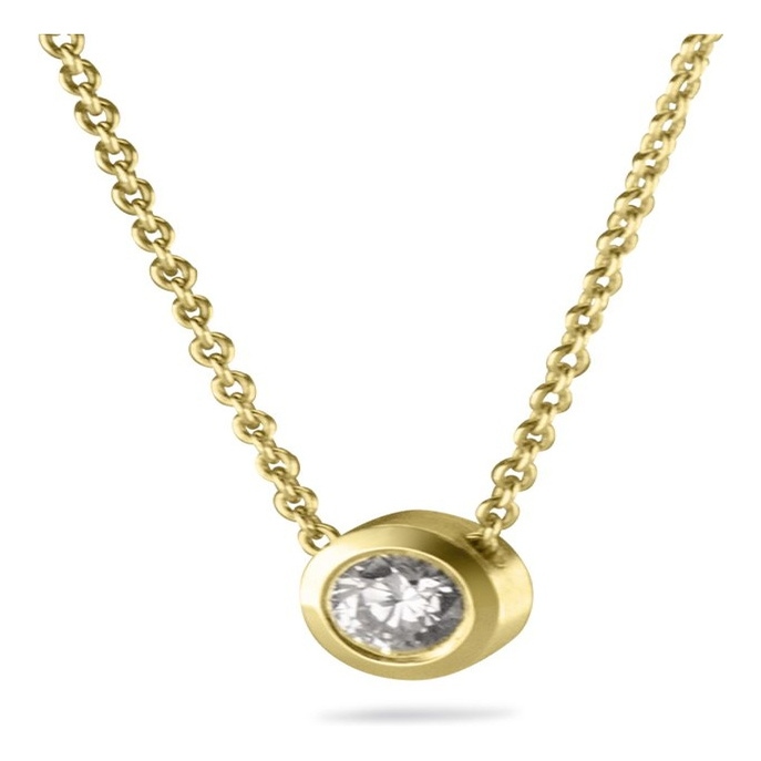 See You 710 Y 14k gouden ketting en ashanger met zirkonia en hars