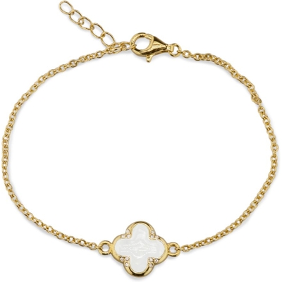 See You BL-016-Y14Z 14k gouden klaver armband met moedermelk