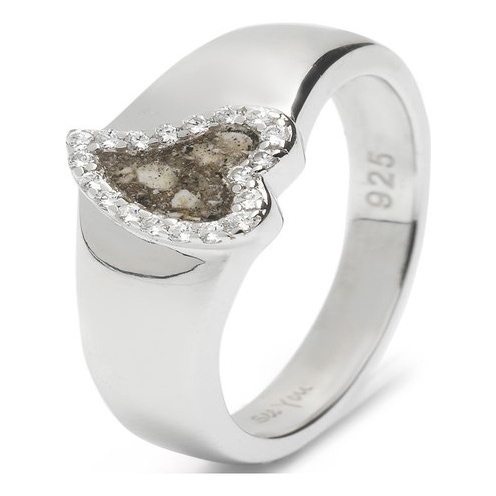 See You RG 005 Zilveren asring zirkonia hartje met hars