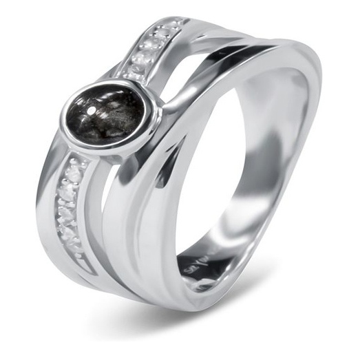 See You RG 007 Zilveren asring met zirkonia en hars