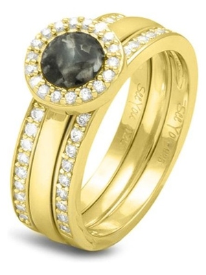 See You RG 010-027 14k gouden asring met diamant en hars