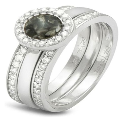 See You RG 010-027 Zilveren asring met zirkonia en hars
