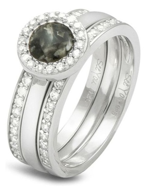 See You RG 010-027 Zilveren asring met zirkonia en hars