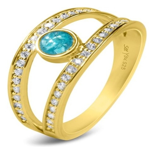 See You RG 014 14k gouden asring met diamant en hars