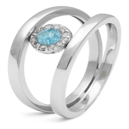 See You RG 015 Zilveren asring met zirkonia en hars