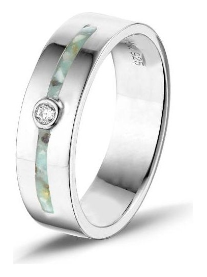See You RG 028 Zilveren asring zirkonia 6 mm met hars