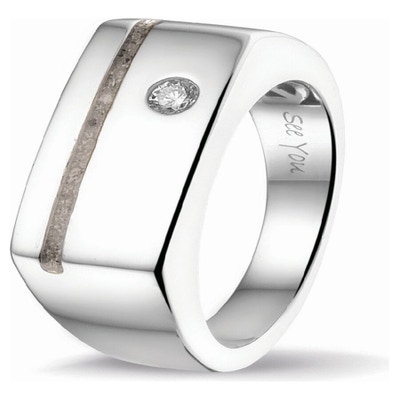 See You RG 040 Zilveren asring zirkonia 9 mm met hars