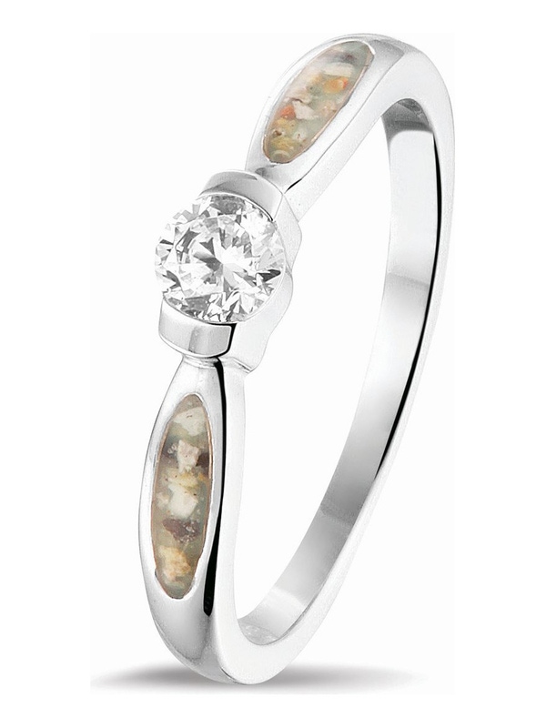 See You RG 043 Zilveren asring zirkonia 3 mm met hars