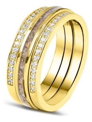 See You RG 046-027 14k gouden asring met diamant en hars
