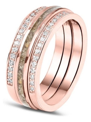 See You RG 046-027 14k roségouden asring met diamant en hars