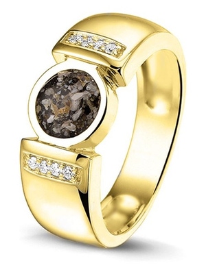 See You RG 022 14k gouden asring met diamant en hars