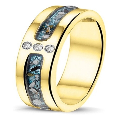 See You RG 024 14k gouden asring met diamant en hars