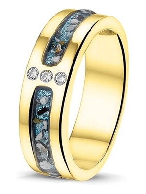 See You RG 024 14k gouden asring met diamant en hars