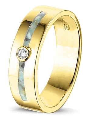 See You RG 028 14k gouden asring met diamant en hars