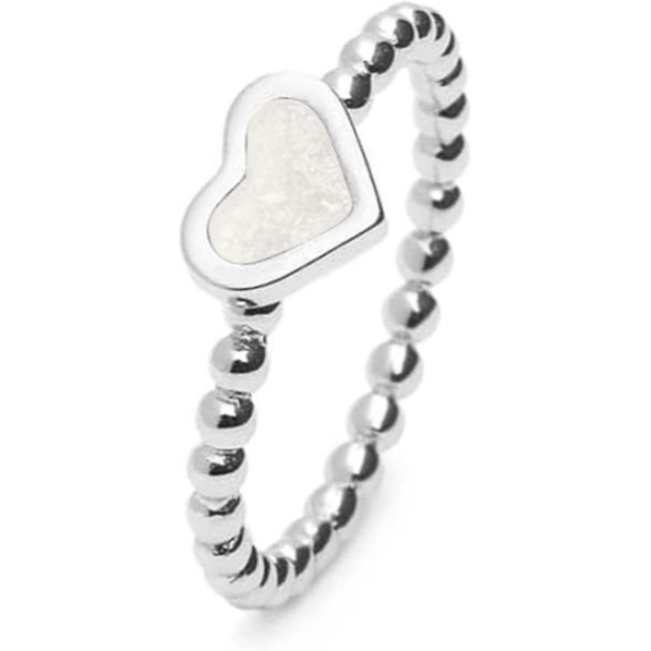See You RG-001-S Zilveren ring hartje met moedermelk