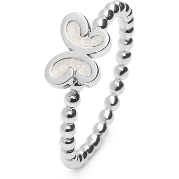 See You RG-003 Zilveren ring vlinder met moedermelk