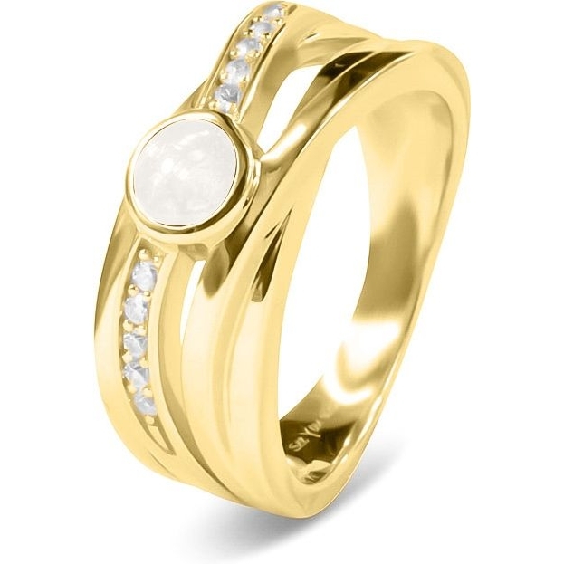 See You RG-007-Y14Z 14k gouden ring met zirkonia en moedermelk
