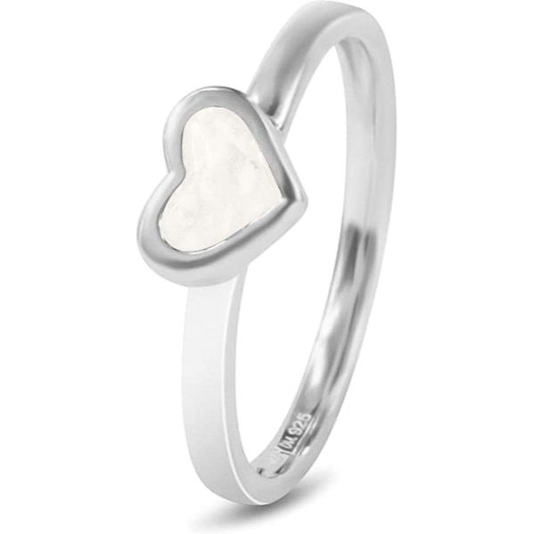 See You RG-011 Zilveren ring hartje met moedermelk