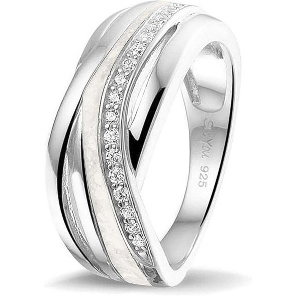 See You RG-013 Zilveren ring zirkonia met moedermelk