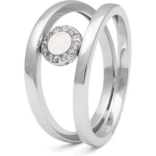 See You RG-015 Zilveren ring zirkonia met moedermelk