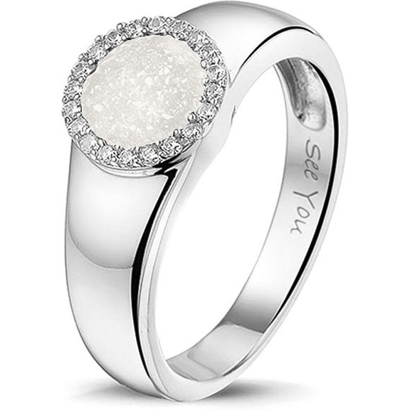 See You RG-021 Zilveren ring zirkonia met moedermelk