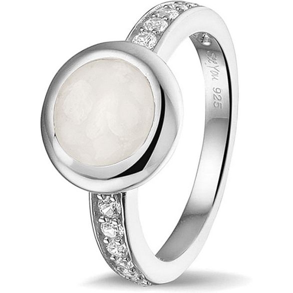 See You RG-035-S Zilveren ring met zirkonia en moedermelk
