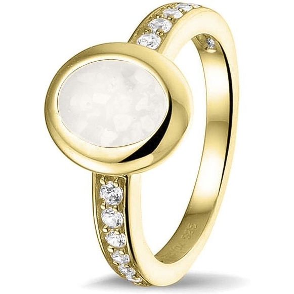 See You RG-036-Y14Z 14k gouden ring met zirkonia en moedermelk