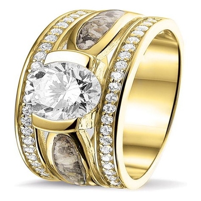 See You RG 041 14k gouden asring met zirkonia en hars