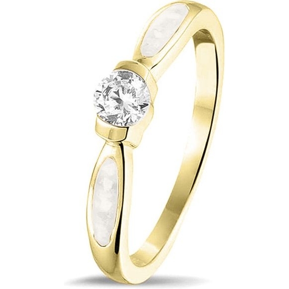 See You RG-043-Y14Z 14k gouden ring met zirkonia en moedermelk