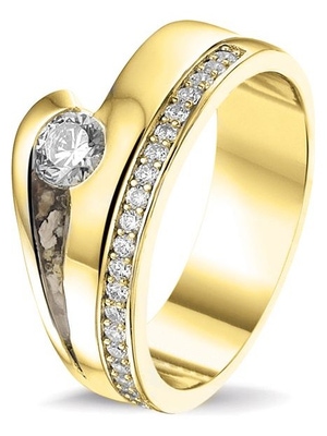 See You RG 044 14k gouden asring met zirkonia en hars