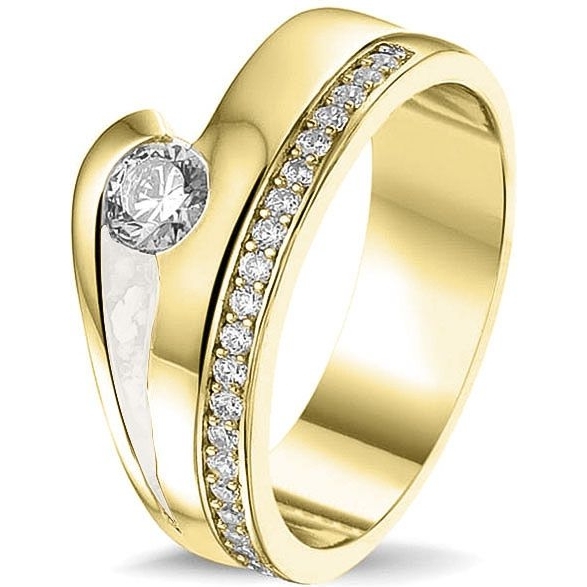 See You RG-044-Y14Z 14k gouden ring met zirkonia en moedermelk