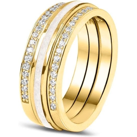 See You RG-046+RG-027-Y14D 14k gouden ring met diamant en moedermelk