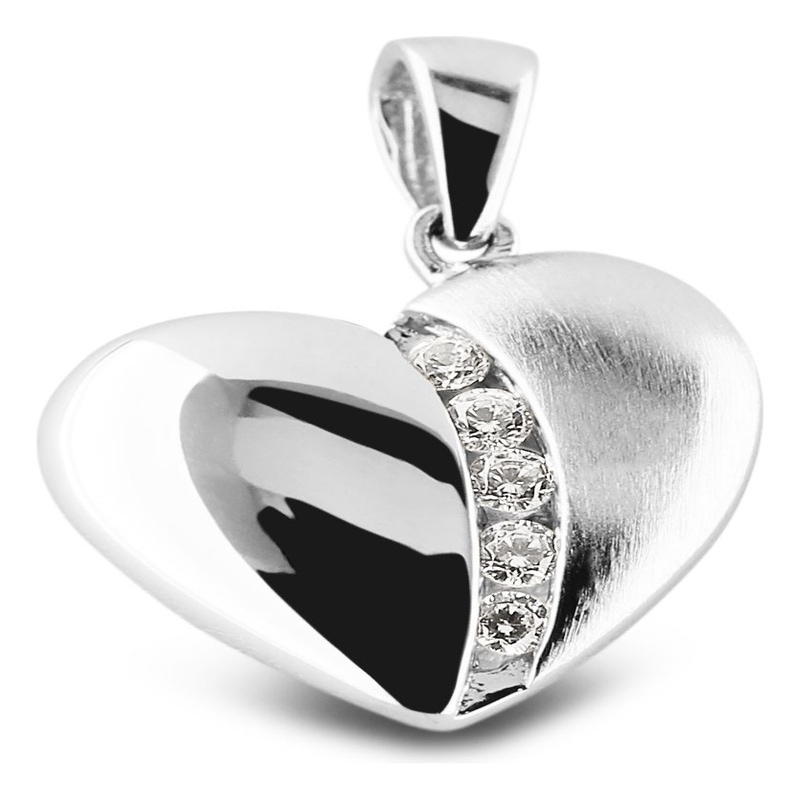 See You RL 003 Zilveren hart ashanger zirkonia met hars