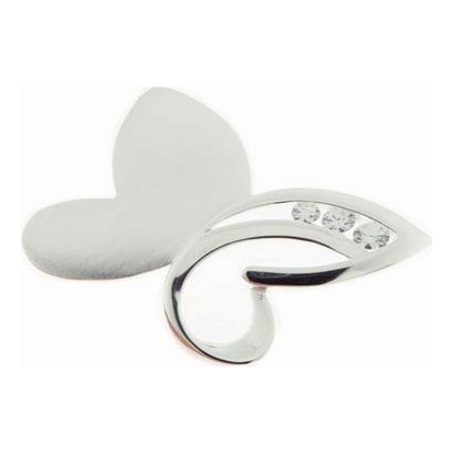 See You RL 005 Zilveren vlinder ashanger zirkonia met hars