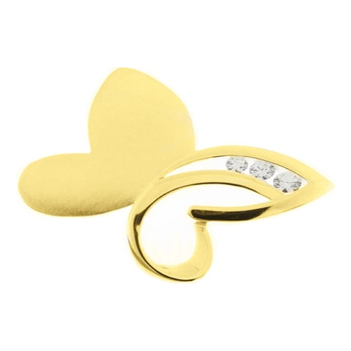 See You RL 005 14k gouden ashanger vlinder met zirkonia en hars
