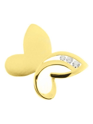 See You RL 005 14k gouden ashanger vlinder met zirkonia en hars
