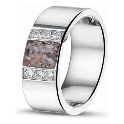 See You RS 009 Edelstalen asring met hars en zirkonia