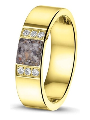See You RS 009 14k gouden asring met diamant en hars