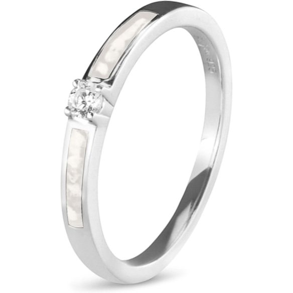 See You RWS-013 Zilveren ring met zirkonia en moedermelk